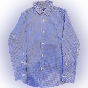 J Crew Cuts Blue Checked Dress Shirt